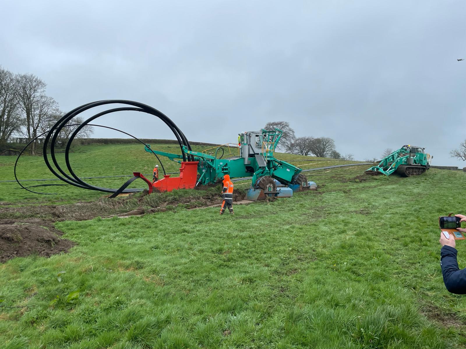ATP cable plough with cable coils